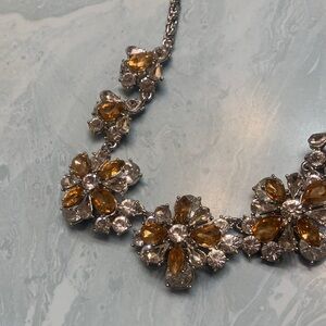 Elegant Silver and Gold Floral Necklace
